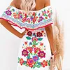 MagnificentWomen's Elegant Off Shoulder Summer Ruffle Beach Maxi Dress Rainbow Pleated Casual Long Full Length S-2XL HKD230912