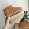 Ultra Mini Platform Boot Designer Tazz Woman Winter Ankle Australia real leather fur Snow Boots Thick Bottom Real Leather Warm Fluffy Booties With Fur Booties