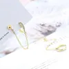 Boucles d'oreilles à clous, 1 pièce, oreilles doubles percées, chaîne de perles rondes, cerceau à maillons combinés pour femmes/filles