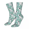 Chaussettes pour hommes fond bleu dalmatien femmes Polyester mode chien amoureux Hip Hop printemps été automne hiver cadeaux