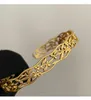 Bangle Retro Gouden Patroon Holle Armband Opening Verstelbare All-Match Sieraden