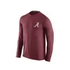 Camiseta personalizada Alabama Crimson Tide personalizar homens faculdade cinza vermelho jerseys tripulação pescoço mangas compridas camiseta tamanho adulto letras impressas