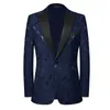 Costumes pour hommes 2023 Veste de costume de mariage de haute qualité pour hommes Revers épissé Jacquard Business Social Blazer Masculino Banquet Party