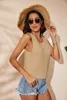 Women's Tanks Knit Tank Top Women Seamless Vintage Sexy Lingerie Sports Bralette Sleeveless Crew Neck Summer Casual Vest Solid Button