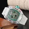 Męski zegarek 6-pinowy automatyczny zegarek luksusowy zegarek pełny funkcja kwarcowy pasek silikonowy