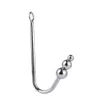 Massage 175g Stainless Steel Anal hook With 3 Beads Hole Metal Butt Plug Anus Fart Putty Slave Prostate Massager BDSM Sex Toy For 2705