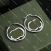 Circle Hoop kolczyki srebrna litera projektanta stadnorki marka pętli uszu geometryczne kolczyki na przyjęcie weselne akcesoria biżuterii