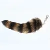 Keychains Cute Racoon Tail Keychain Fur Pendant Key Chain Bags Charm Keys Holder Couple Keyrings NIN668Keychains KeychainsKeychain211Q