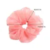 Hair Accessories Lady Chiffon Scrunchies Women Girl Solid Elastic Bands Rope Ponytail Holder Large Intestine Sports Dance Scrunchie Dhtb8
