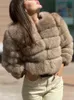 Women's Fur Faux Fur OFTBUY Real Fur Coat Winter Jacket Women Natural Fur Raccoon Outerwear O-neck Thick Warm Luxury Female Plus Size 230911