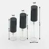 5ml 3ml 2ml補充可能なボトルミニ空のガラスバイアルスプレー香水アトマイザーボトル黒いポンプodqofで透明