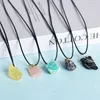 Ruwe natuursteen kristal edelsteen hanger ketting 7 chakra yoga helende steen topaas amethist kettingen hiphop sieraden