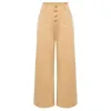 Damesjeans BP Women Vintage rechte pijpen, elastische taille, multi-pocket jeansbroek, elastische bell bottom flare denim