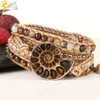 Женский кожаный браслет CSJA в стиле бохо, браслет из натурального камня, многослойный плетеный браслет из бисера с тигровым глазом S475 230911