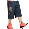 Men's Shorts Summer Loose Wide Leg Fashion Embroidered Hip Hop Denim Oversize Baggy Washed Jeans Plus Size 44 46