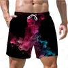 Pantaloncini da uomo 2023 Pantaloni da spiaggia estivi Macchioline colorate Stampa 3D Basket in casa con coulisse in stile hawaiano