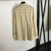 Embroidery Logo Stripe Shirt Women Fashion Loose Long Sleeved Shirt Coat Designer Button Blouse Jacket
