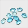 Pierres précieuses en vrac 20 pièces ovales 3x5 mm 4x6 mm 5x7 mm de haute qualité oeil clair bonne coupe brillante 100% topaze bleu ciel naturel pour l'or Dhgarden Dh9Wj