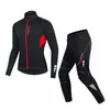 Wosawe heren mountainbike winter winter fleece warme broek met lange mouwen plus fleece fietspak