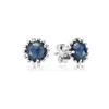 Autentisk Pando Ra Blue Sparkling Crown Stud Earrings S925 Sterling Silve Fine Women Earring Compatible European Style Jewelry 297912CZ Earring