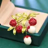 New Creative Women Men Classic Litchi Brooches Pins Plant Fruit Exquisite Design Jewelry For Lady Party Wedding