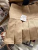 Spódnice amerykańskie vintage khaki plisowane mini spódnica letnia streetwear nisko tali
