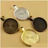 Other 10Pcs Mti Colors 20Mm Necklace Pendant Setting Cabochon Cameo Base Tray Bezel Blank Fit Cabochons Jewelry Making Findings Drop D Dh2Y0