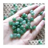 Pedras preciosas soltas grânulos naturais aventurina verde 8x8mm forma de coração com pedras de buraco para jóias diy 50 pçs/lote gota deli dhgarden dhhke