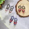 Dingle örhängen trendig dröm catcher boho sommar etnisk bohemisk handgjorda pärlor länge hängande för kvinnor mode smycken