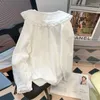 Blusas femininas bordadas japonês macio menina bonito boneca colarinho camisa blusas mujer de moda 2023 camisas brancas para mulher blusa superior renda
