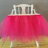 Table Skirt Adorable Tulle Wedding Skirts Baby Shower Party Decoration High Chair Supplies Event Desk Cover