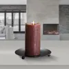 Ljusstakar 3 st järnljusstake Metal Board Creative Tray Black Round Dining Table Pillar