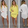 Street Style Dresses Summer Sexy V Neck Short Beach Dress Chiffon White Mini Loose Casual T Shirt Dress Plus Size Women Clothing HKD230912