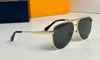 Gold Grey Pilot Metal Sunglasses Men Summen Sunnies Gafas de Sol Sonnenbrille Uv400 Okulara z pudełkiem