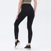 Aktiva byxor Al Yoga Kvinnor som kör borstad hög midja ingen förlägenhetslinje Slim Fit Elastic Ankle-längd sömlösa leggings