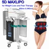 Máquina de emagrecimento a laser de diodo 650nm 940nm 5D Maxlipo Remoção de celulite leve Perder peso Lipolaser infravermelho Dispositivo de terapia de dor Certificação CE