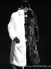 メンズファーフェイクファーの男性フェイクファーコート冬の濃厚なふわふわした長袖暖かいアウターラグジュアリーファーロングジャケット黒と白のボンジャスジャケットメンズ230911