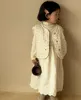 Waistcoat 7438 Children Vest Autumn Korean Girl's Vest Beige Floral Wear Thin Cotton Coat on Both Sides Wear Waistcoat 230912