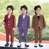 Pakken Baby Jongens Verjaardagskostuums Zwart Casual Kinderen Piano Prestaties Kostuum Herfst School Kinderen Blazers Kledingset 1 tot 12 jaar 230912