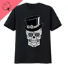 Herr t shirts skalle med svart blomma hatt bomull t-shirt miles morales topp y2k t-shirts camiseta hombre sommar män kläder casual mönster