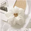 Christmas Decorations Women Girls Solid Chiffon Scrunchies Elastic Ring Hair Ties Accessories Ponytail Holder Hairbands Rubber Band Otwgo