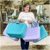Förvaringsväskor bogg väska Sile Beach Custom Tote Fashion Eva Plastic Women Summer Drop Delivery Home Garden Housekee Organisation Otgat