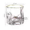 Wine Glasses Golden Stroke Irregar S Glass Nordic Modern Transparent Cocktail Mikl Mugs Drinking Cups Home Drinkware Drop Delivery G Otxe6