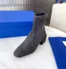 Modemärke kvinnors fyrkantiga block klackar 5 cm stövlar boot cowboy damer ankel billiga stövlar SZ35-42