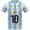 Magliette da uomo Estate Bandiera Argentina Taglia 10 T-shirt a maniche corte stampata digitale 3D Top sportivo casual unisex