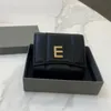 Mini-portemonnees Dames Luxe B-kaarthouders Ontwerper Vouw Geldzak Zandlopervorm Billfold Modieuze Vrouwelijke Portemonnees Letter Zwarte Clutch