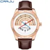 CRRJU TOP band di lusso sportivo in pelle orologi da uomo casual calendario al quarzo orologio militare orologio da polso Relogio Masculino20233o