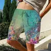 Men's Shorts Summer Beach Drawstring Elastic Waist 3D Print Graphic Butterfly Flower Short Casual Holiday Streetwear