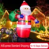 Other Event Party Supplies 8 FT Christmas Inflatable Santa Claus Outdoor Decoration for Yard Weatherproof Vacation Holiday Party Decor for Garden Lawn 230912