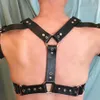 Msemis Harness Mens Bondage Leather Harness Men Metal Rivet Studs Body Chest Sholden HalfベルトゲイBDSMボンデージCosplay296S